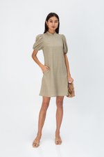 ABEL PUFF SLEEVE JACQUARD CHEONGSAM