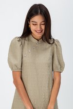 ABEL PUFF SLEEVE JACQUARD CHEONGSAM