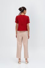 ELISABETTA COTTON PUFF SLEEVE TOP