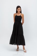INIYA FLOUNCE HEM MAXI DRESS W SASH