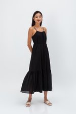 INIYA FLOUNCE HEM MAXI DRESS W SASH