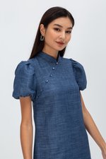 SHEILA PUFF SLEEVE CHEONGSAM DRESS