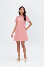 BECCA CONTRAST BUTTON CHEONGSAM DRESS BECCA CONTRAST BUTTON CHEONGSAM DRESS