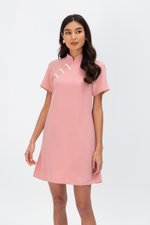 BECCA CONTRAST BUTTON CHEONGSAM DRESS BECCA CONTRAST BUTTON CHEONGSAM DRESS