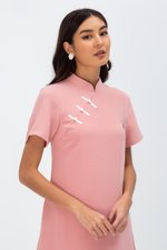 BECCA CONTRAST BUTTON CHEONGSAM DRESS BECCA CONTRAST BUTTON CHEONGSAM DRESS