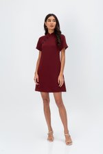 BECCA CONTRAST BUTTON CHEONGSAM DRESS BECCA CONTRAST BUTTON CHEONGSAM DRESS