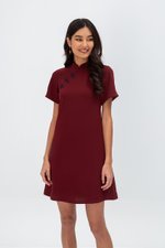 BECCA CONTRAST BUTTON CHEONGSAM DRESS BECCA CONTRAST BUTTON CHEONGSAM DRESS