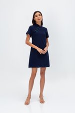 BECCA CONTRAST BUTTON CHEONGSAM DRESS BECCA CONTRAST BUTTON CHEONGSAM DRESS