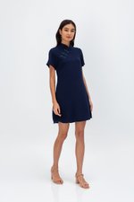 BECCA CONTRAST BUTTON CHEONGSAM DRESS BECCA CONTRAST BUTTON CHEONGSAM DRESS