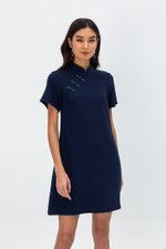 BECCA CONTRAST BUTTON CHEONGSAM DRESS BECCA CONTRAST BUTTON CHEONGSAM DRESS