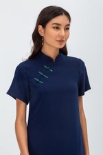 BECCA CONTRAST BUTTON CHEONGSAM DRESS BECCA CONTRAST BUTTON CHEONGSAM DRESS