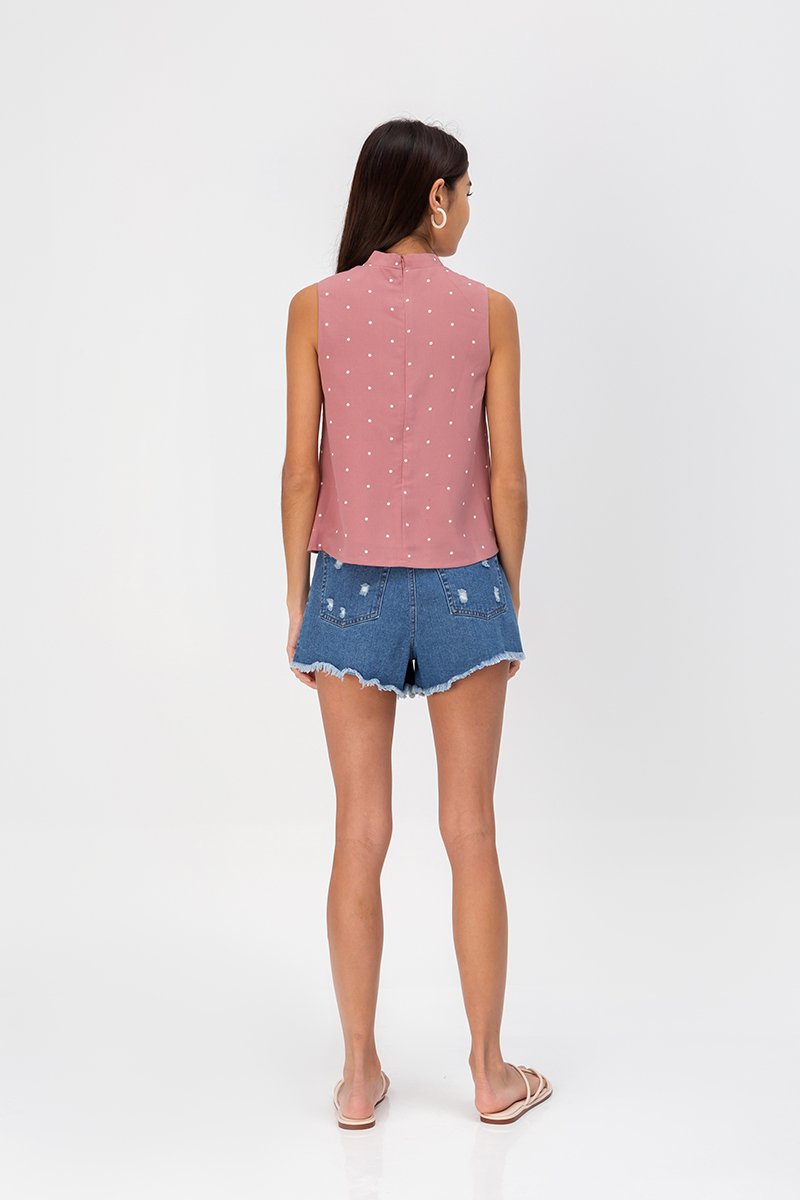 ALIZA POLKADOT CHEONGSAM TOP