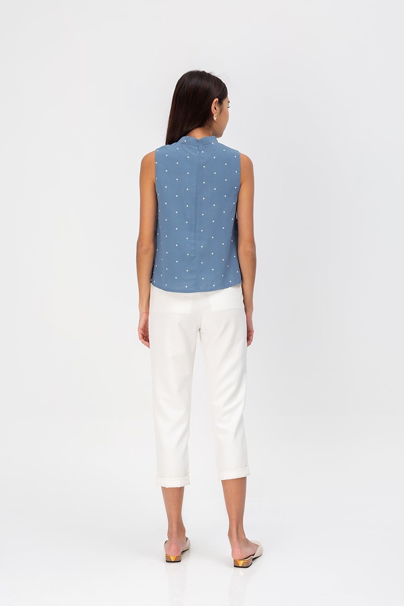 ALIZA POLKADOT CHEONGSAM TOP