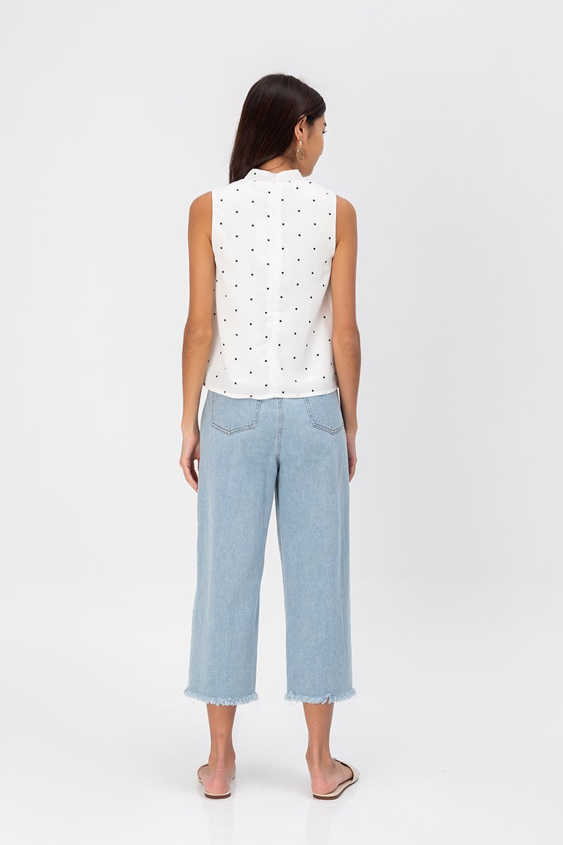 ALIZA POLKADOT CHEONGSAM TOP