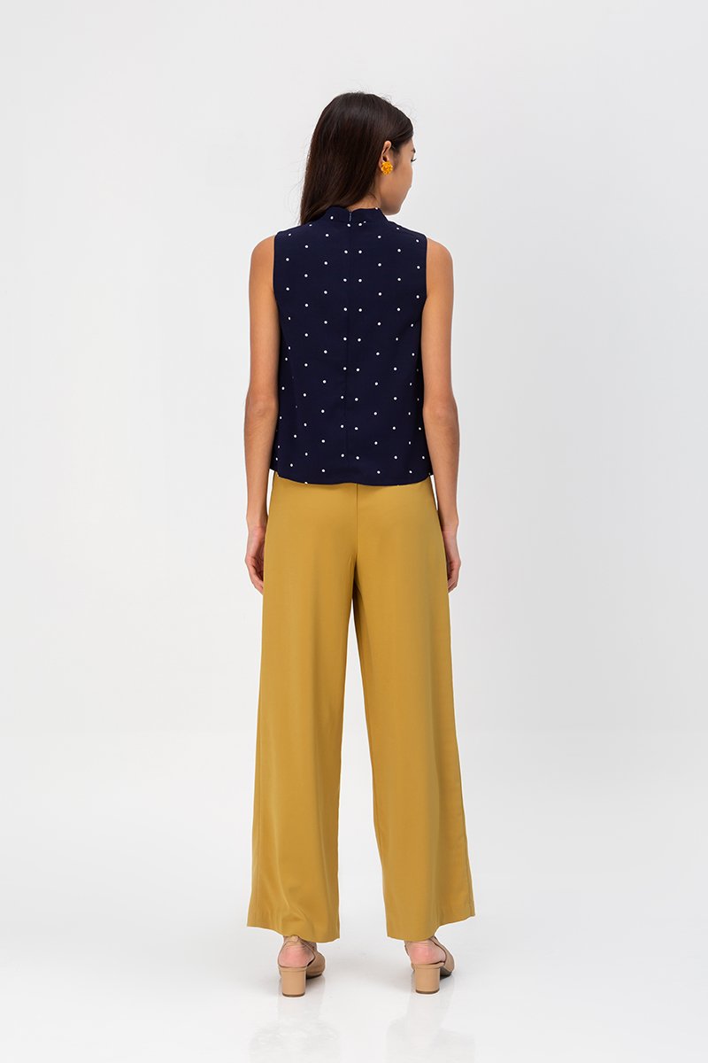 ALIZA POLKADOT CHEONGSAM TOP