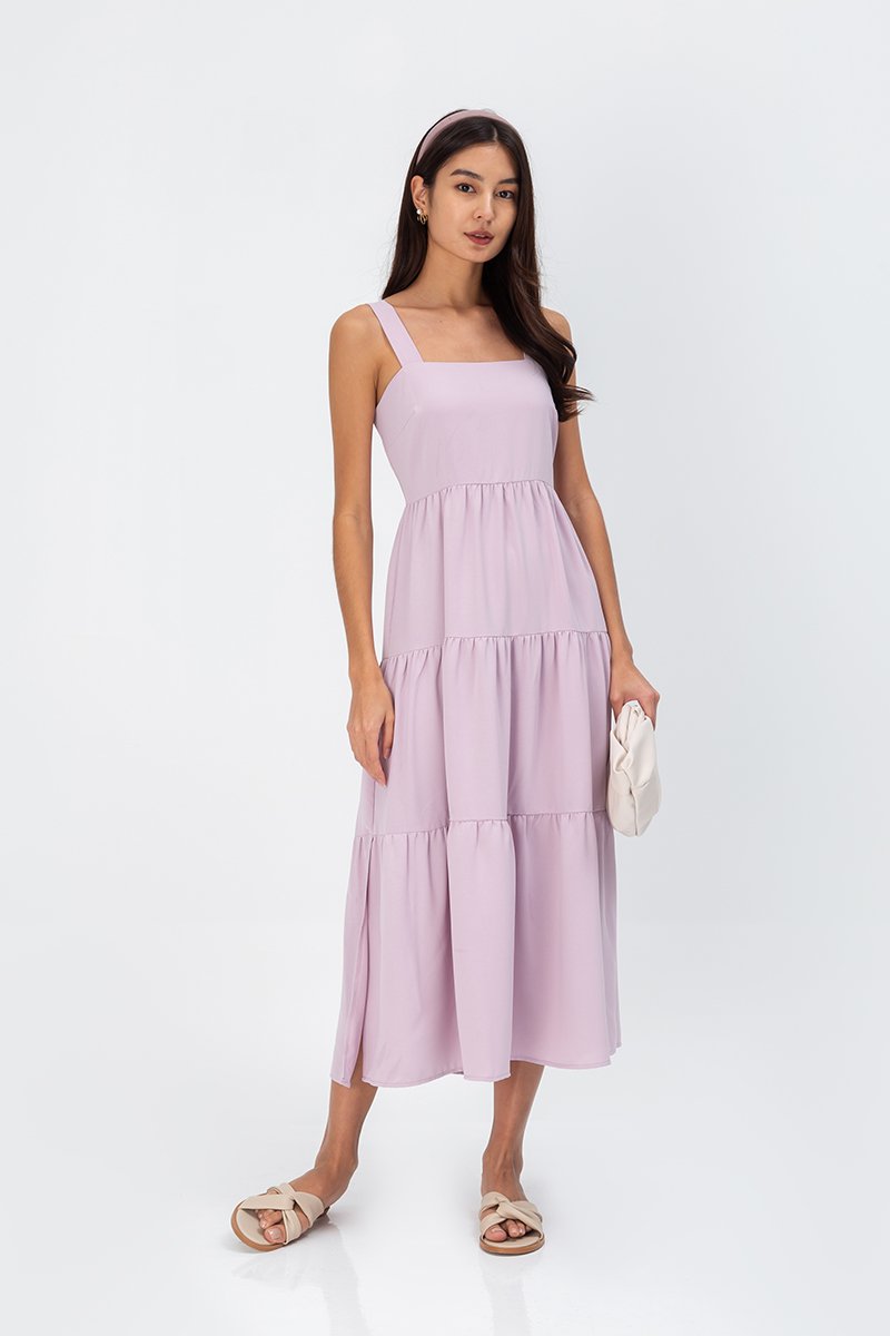 CARLENE TIERED MAXI DRESS W SLIT
