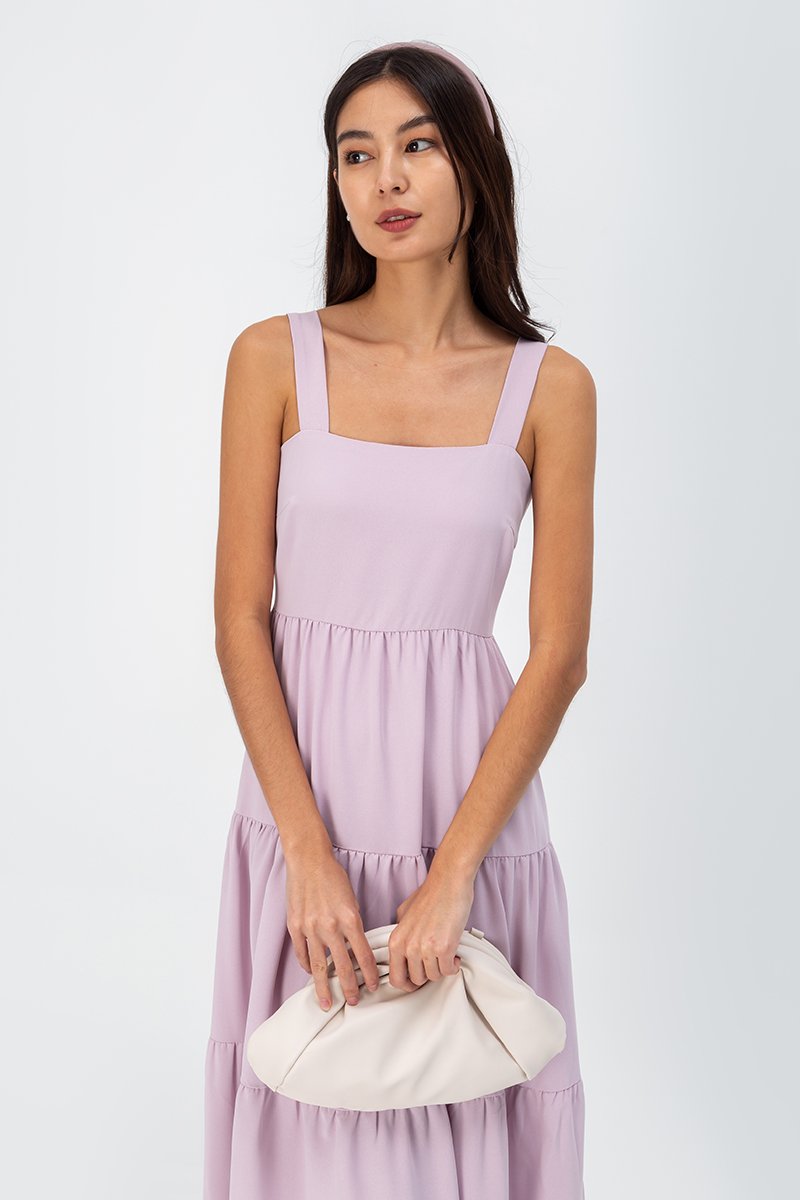 CARLENE TIERED MAXI DRESS W SLIT