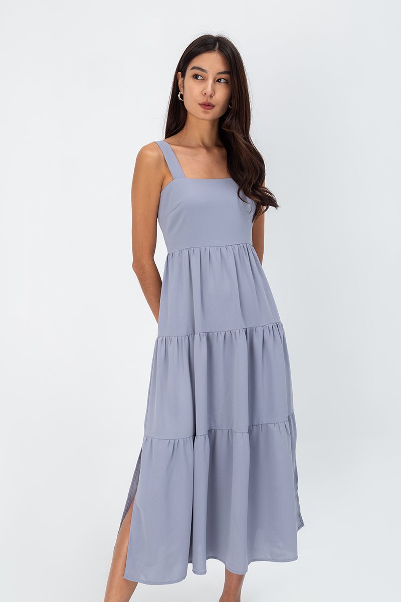 CARLENE TIERED MAXI DRESS W SLIT