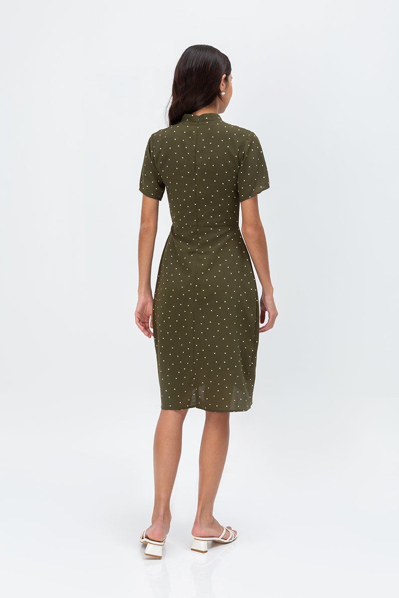 CALISTA POLKADOT WRAP CHEONGSAM
