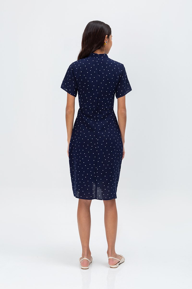 CALISTA POLKADOT WRAP CHEONGSAM