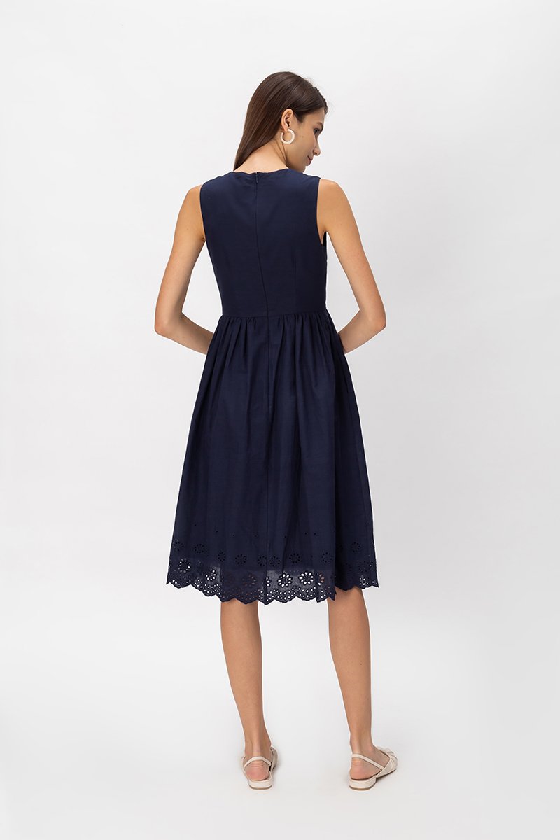 SABRINA EYELET CHEONGSAM DRESS