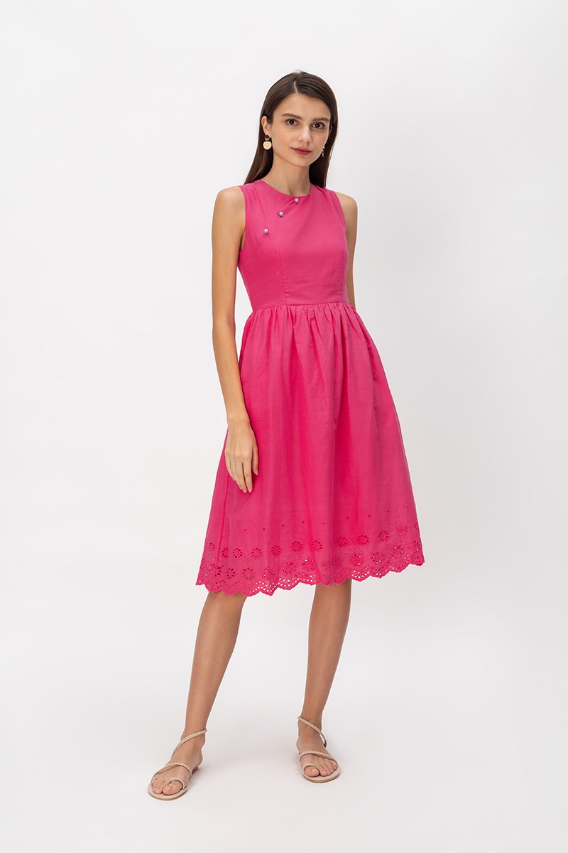 SABRINA EYELET CHEONGSAM DRESS
