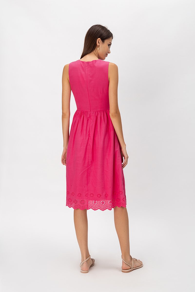 SABRINA EYELET CHEONGSAM DRESS