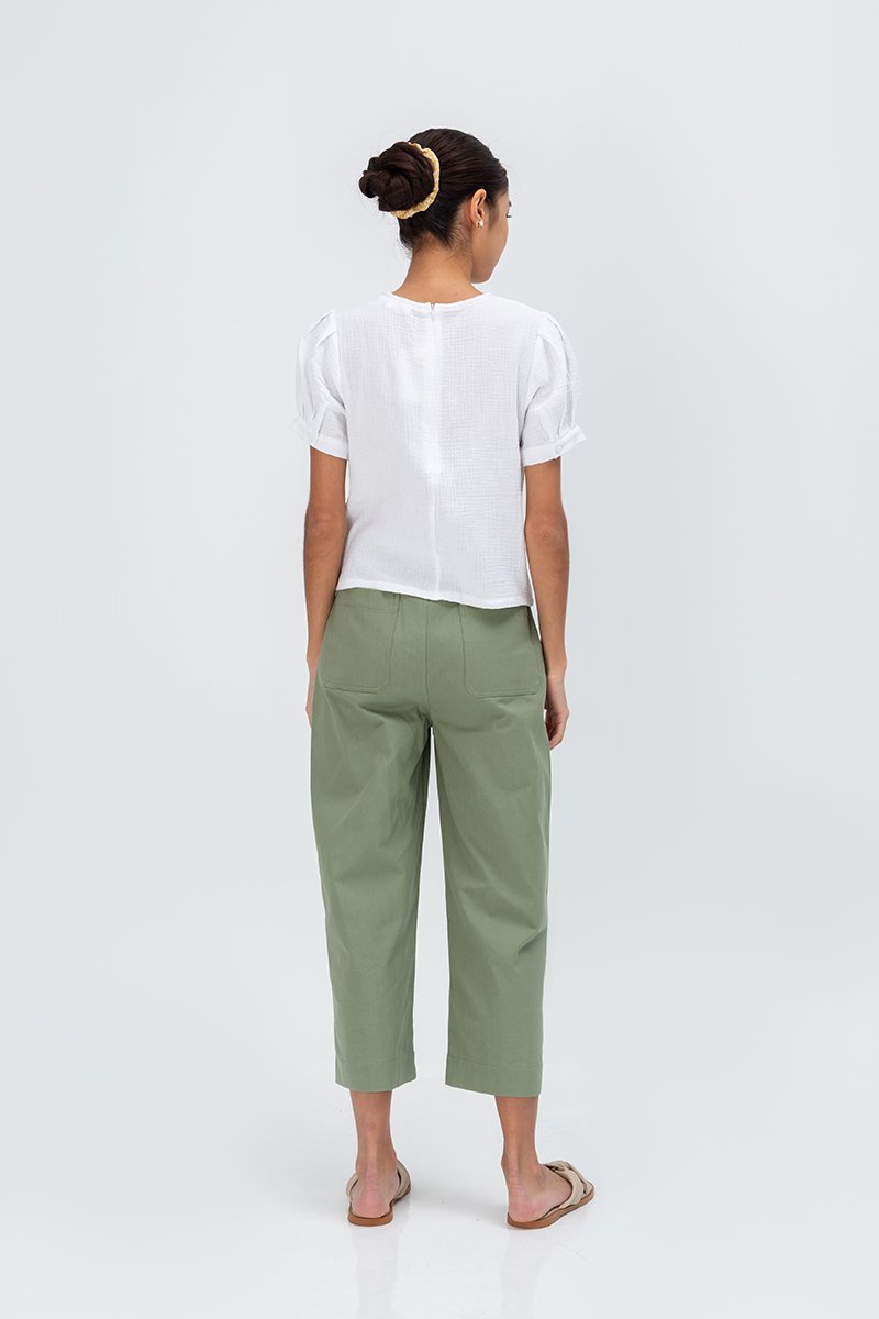 ELISABETTA COTTON PUFF SLEEVE TOP