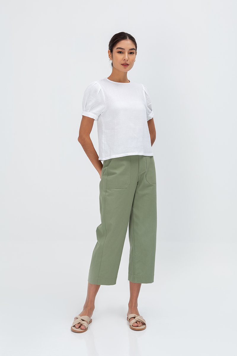 ELISABETTA COTTON PUFF SLEEVE TOP