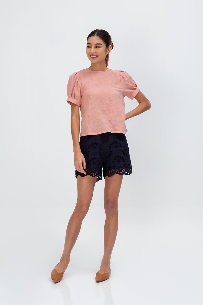 ELISABETTA COTTON PUFF SLEEVE TOP