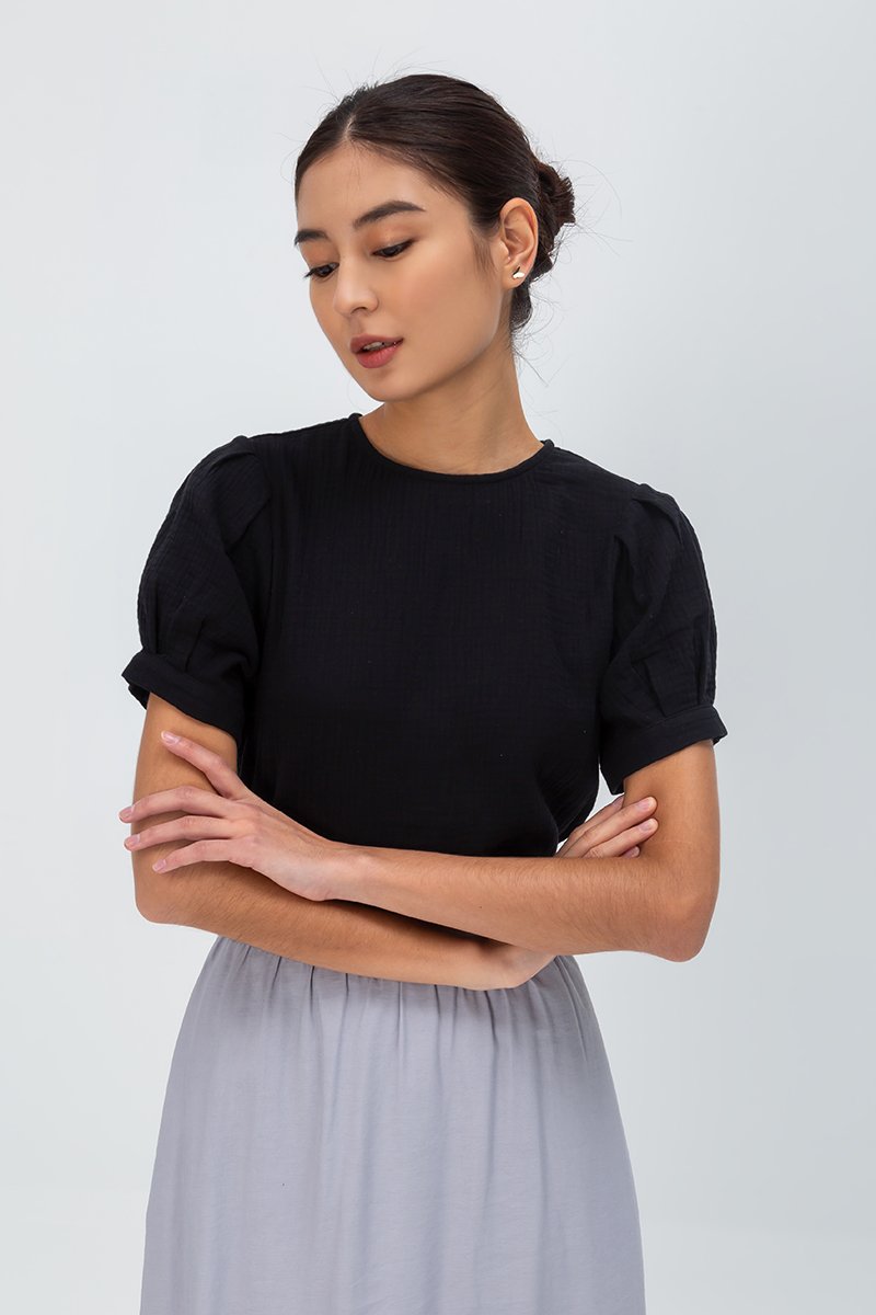 ELISABETTA COTTON PUFF SLEEVE TOP