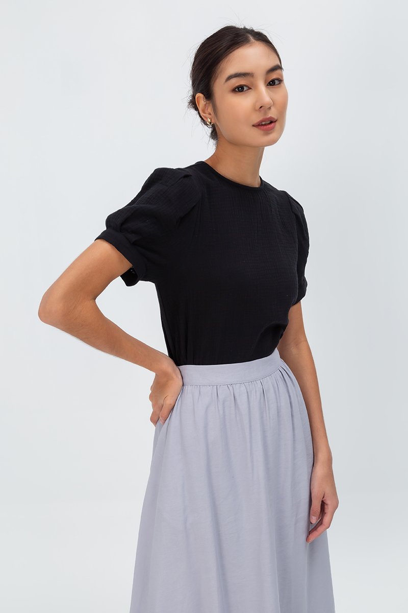 ELISABETTA COTTON PUFF SLEEVE TOP