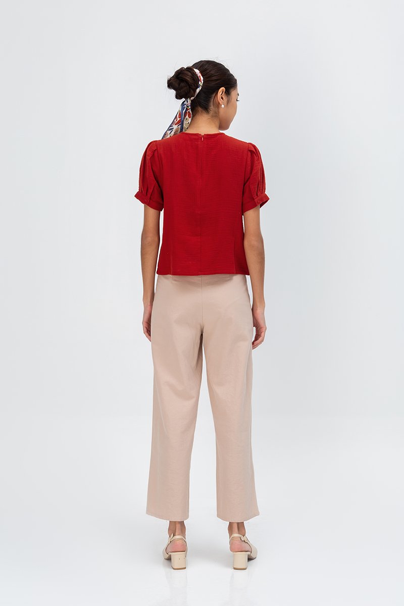 ELISABETTA COTTON PUFF SLEEVE TOP