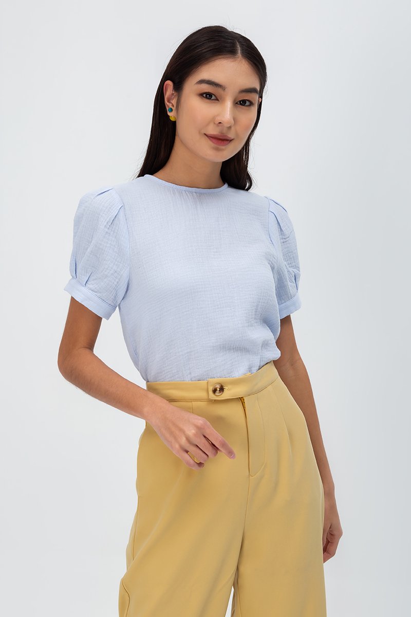 ELISABETTA COTTON PUFF SLEEVE TOP
