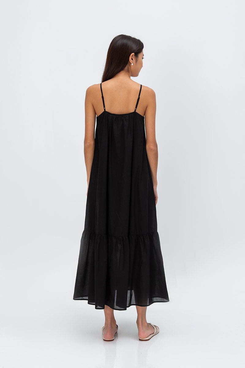 INIYA FLOUNCE HEM MAXI DRESS W SASH