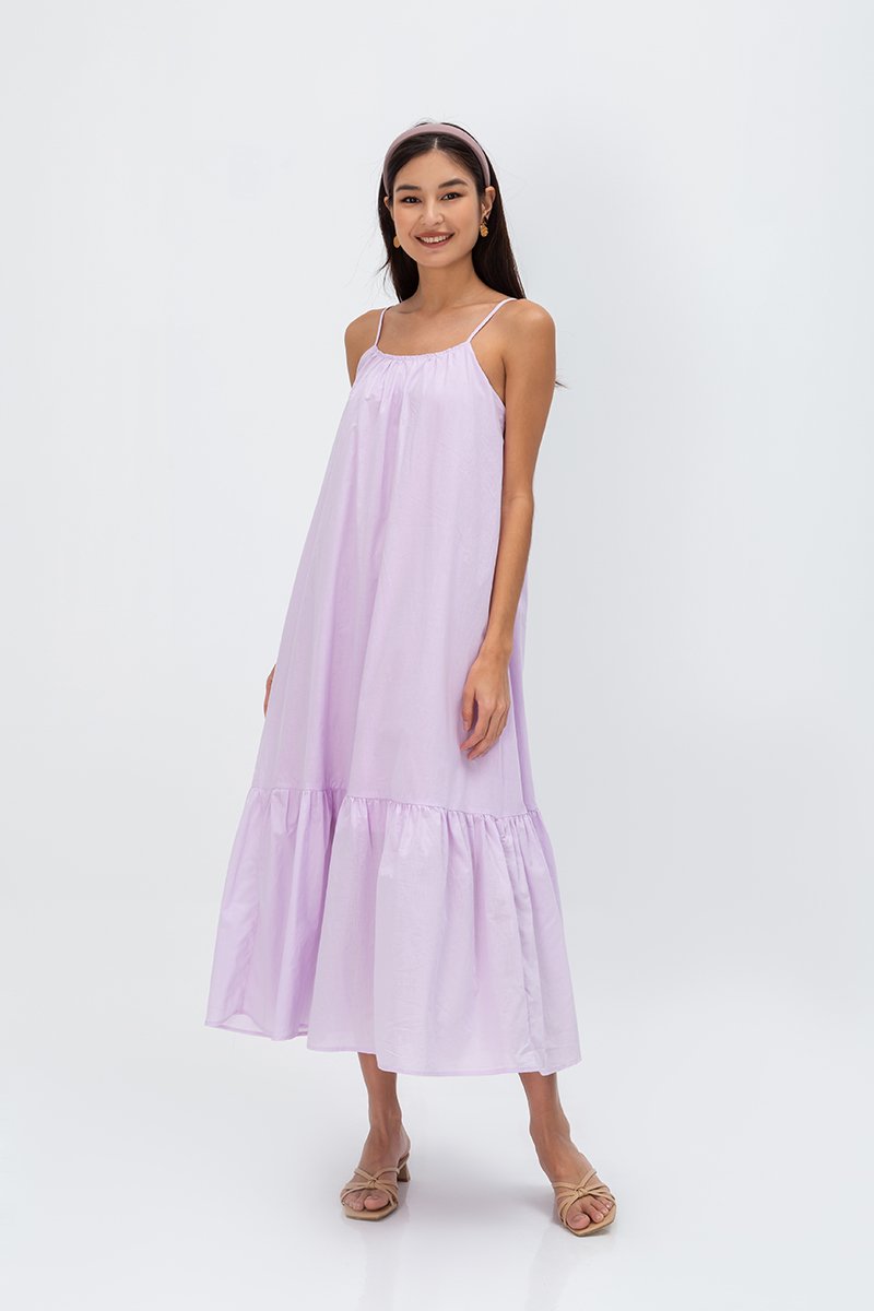 INIYA FLOUNCE HEM MAXI DRESS W SASH