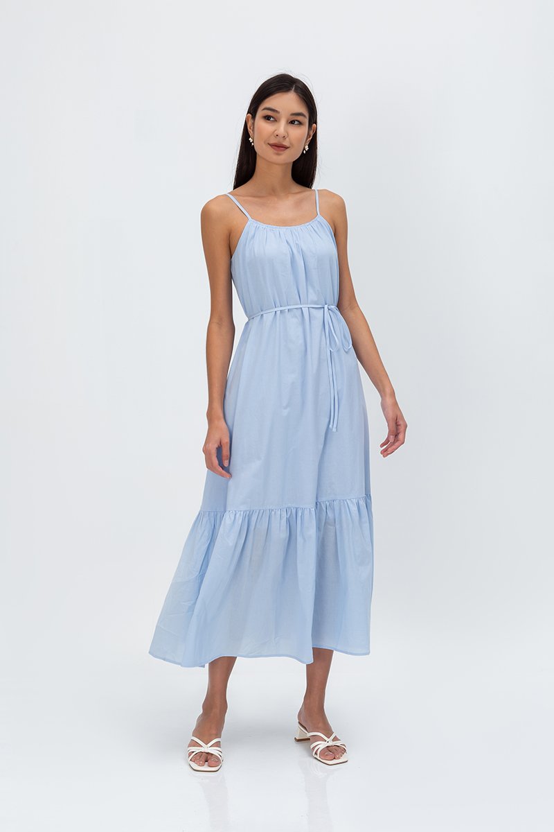 INIYA FLOUNCE HEM MAXI DRESS W SASH