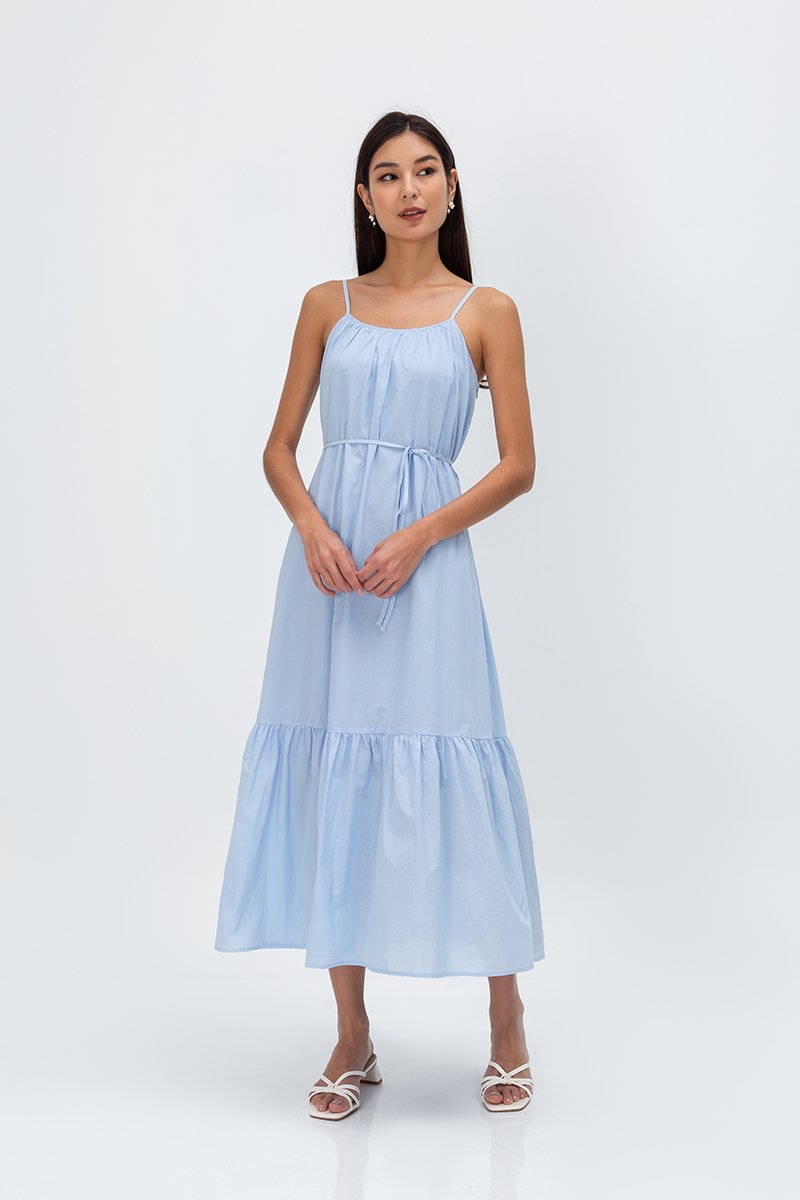 INIYA FLOUNCE HEM MAXI DRESS W SASH