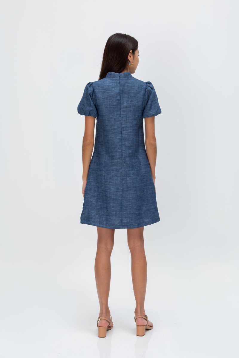 SHEILA PUFF SLEEVE CHEONGSAM DRESS