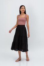 SANDY TIERED MIDI SKIRT