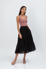 SANDY TIERED MIDI SKIRT