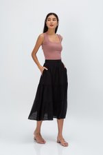 SANDY TIERED MIDI SKIRT