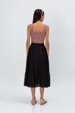 SANDY TIERED MIDI SKIRT