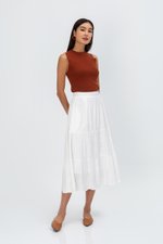 SANDY TIERED MIDI SKIRT