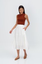 SANDY TIERED MIDI SKIRT
