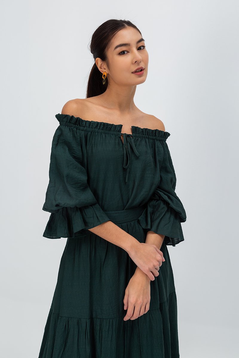 RUBY OFFSHOULDER BALLOON SLEEVE TOP