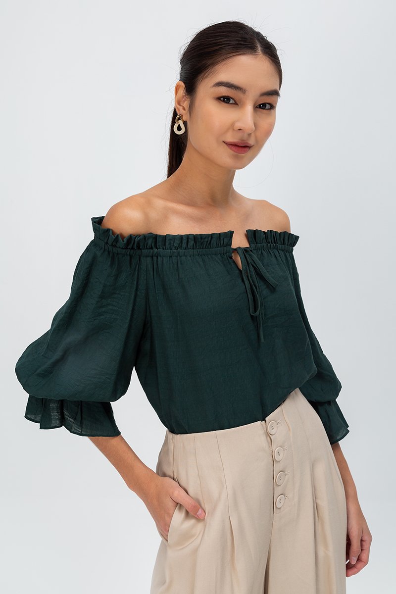 RUBY OFFSHOULDER BALLOON SLEEVE TOP
