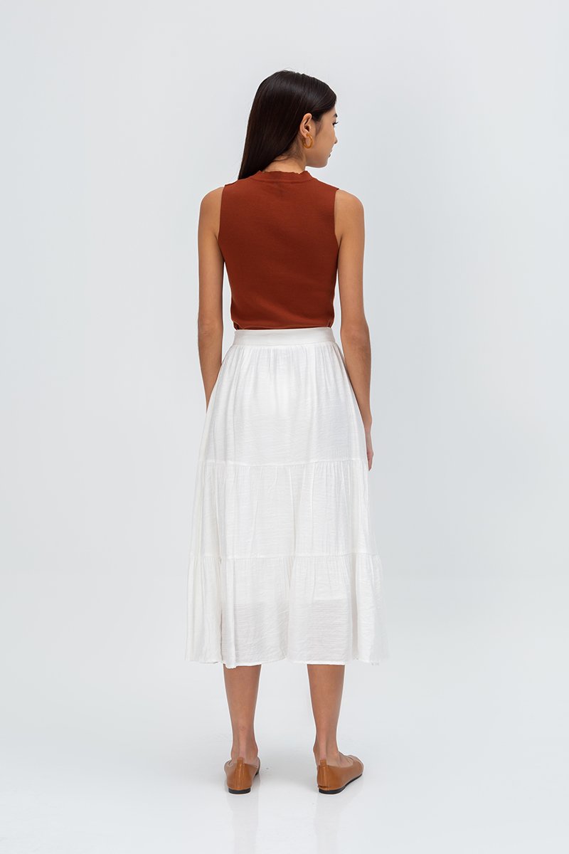SANDY TIERED MIDI SKIRT