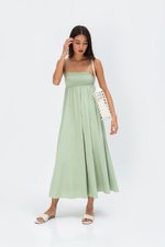 CECILIA SMOCKED MAXI DRESS