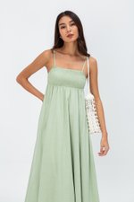 CECILIA SMOCKED MAXI DRESS